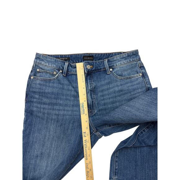 Talbots Jeans Womens 12 Blue Barely Boot Curvy Stretch Denim Distressed Casual - Picture 8 of 9